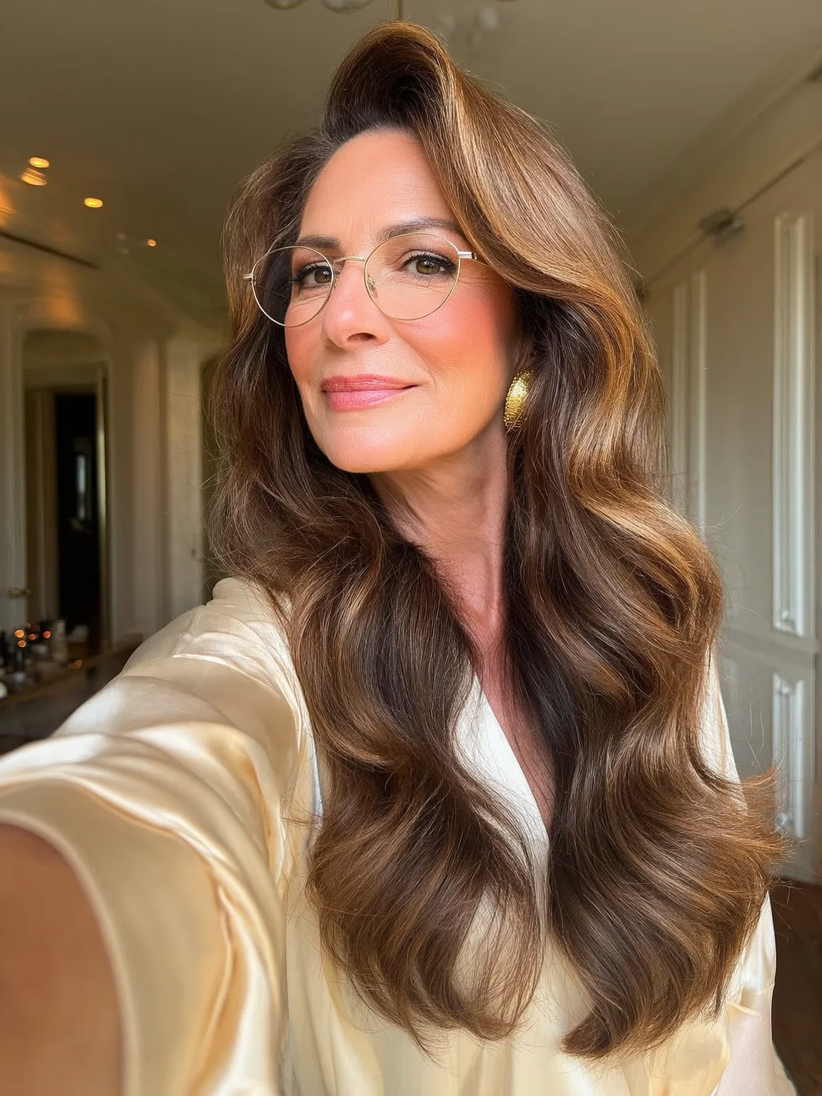 Flowing Long Layers with Chocolate Highlights